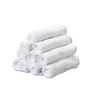 10 White Baby Washcloths