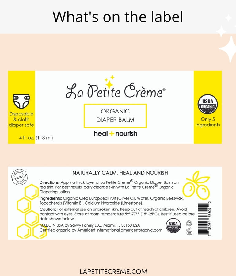 Organic French Diaper Rash Cream - 4 oz